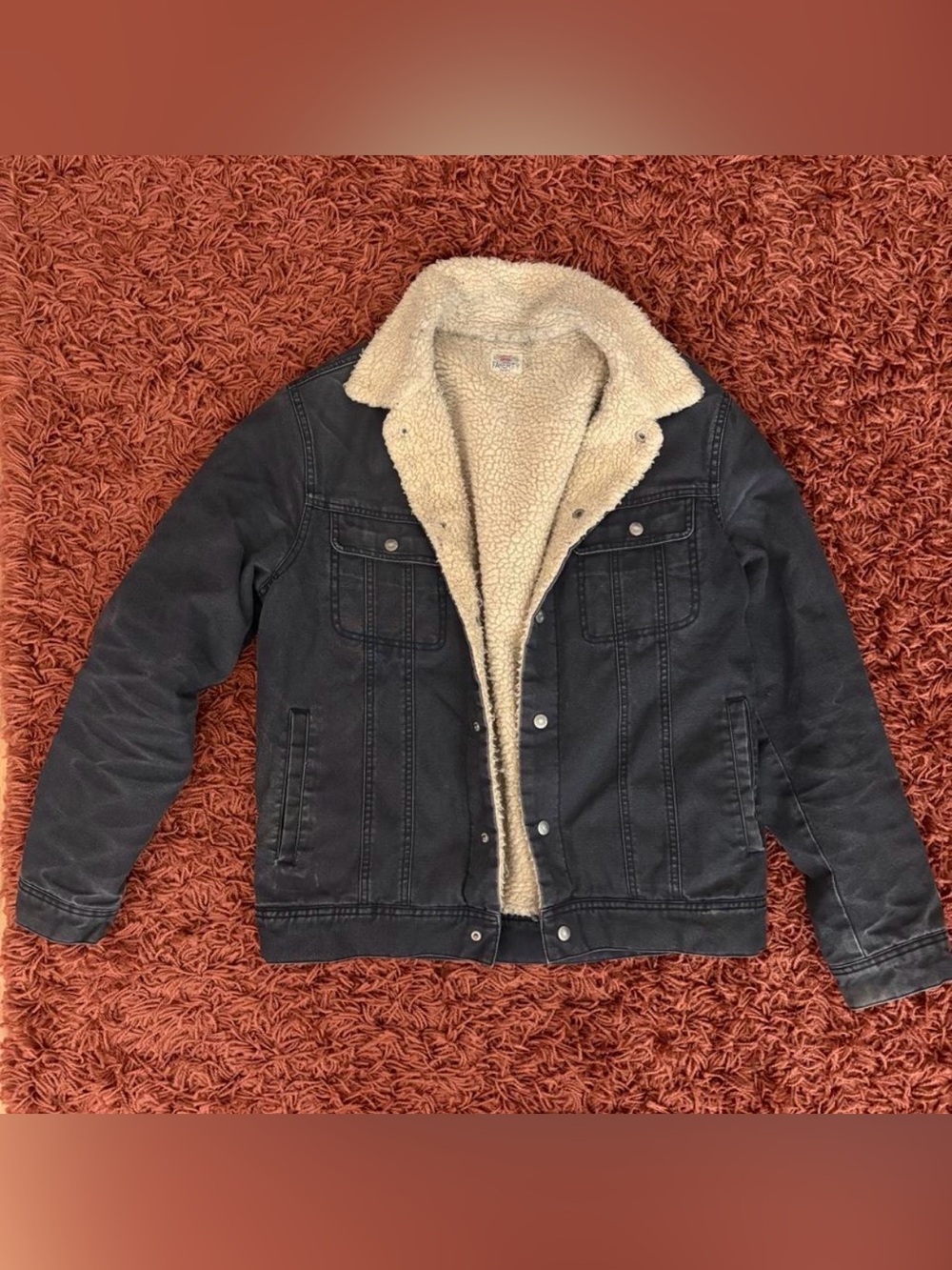 Faherty sherpa trucker denim jacket